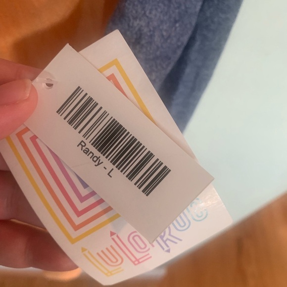 LuLaRoe Orange and Blue Randy Top - Picture 4 of 5